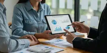 Financial advisor explaining 401(k) match to a couple