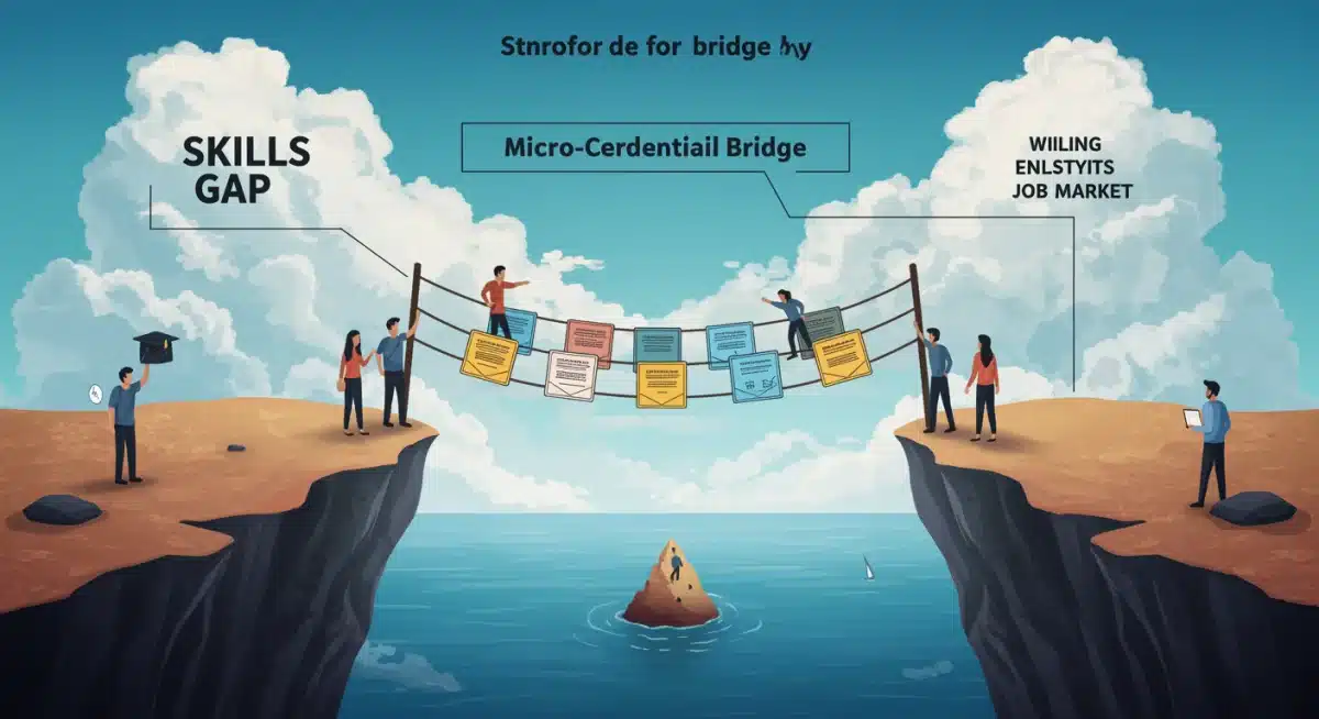 Bridging the skills gap with micro-credentials, showing a path to career advancement.