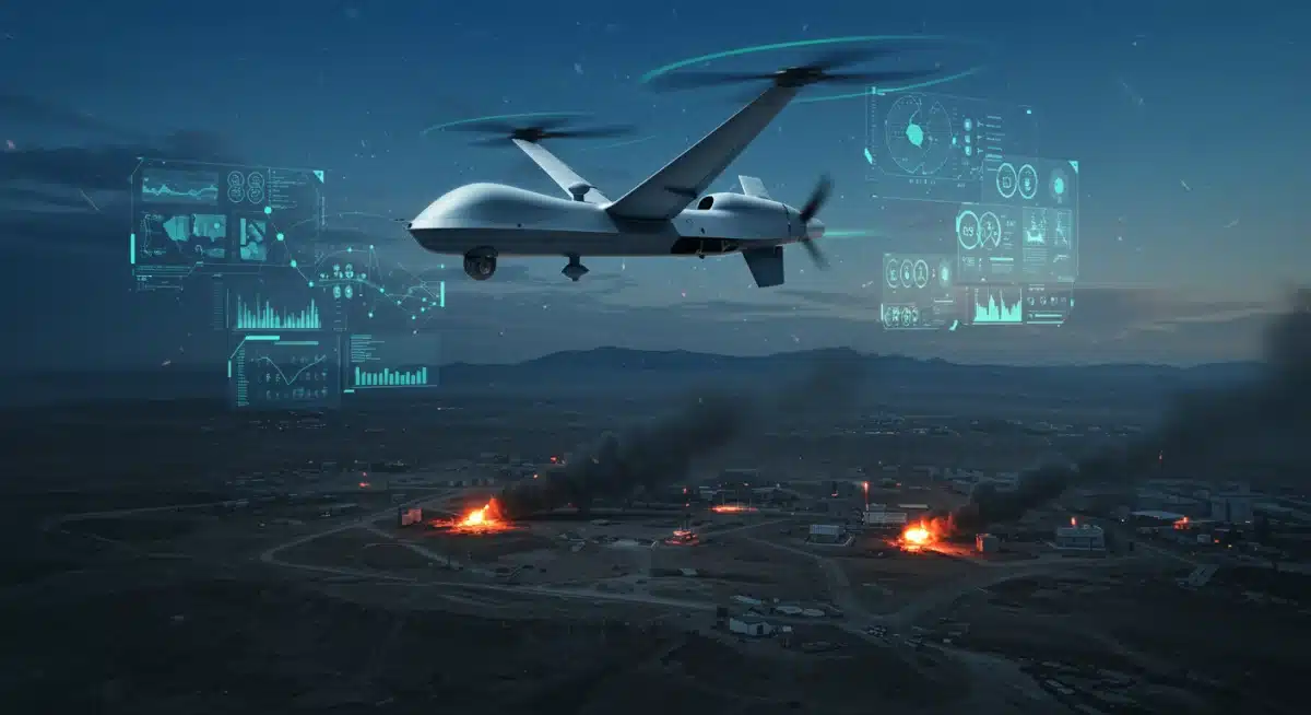 Advanced military drone in flight, symbolizing technological modernization in defense