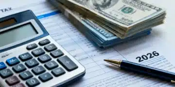 Financial tools on tax documents, symbolizing 2026 tax policy changes and their financial impact.