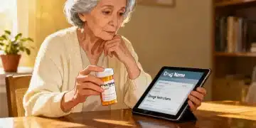 Senior woman reviewing prescription drug benefits on a tablet