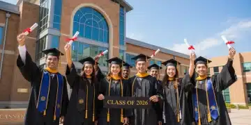 Diverse US graduates celebrating achievement in 2026