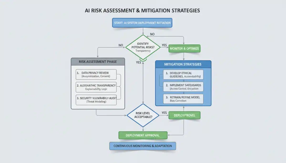 AI risk assessment and mitigation strategy flowchart for businesses