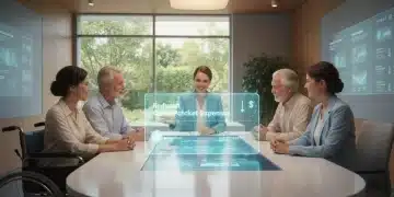 Patients discussing healthcare costs with an advisor, symbolizing reduced out-of-pocket expenses.