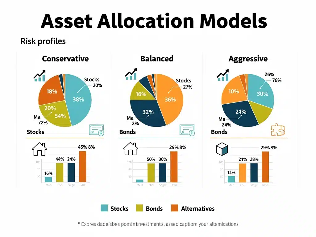 Infographic showing diversified asset allocation models