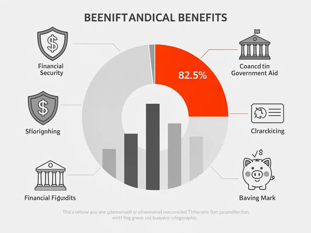 Graphic illustrating 82.5% benefit allocation, symbolizing financial distribution