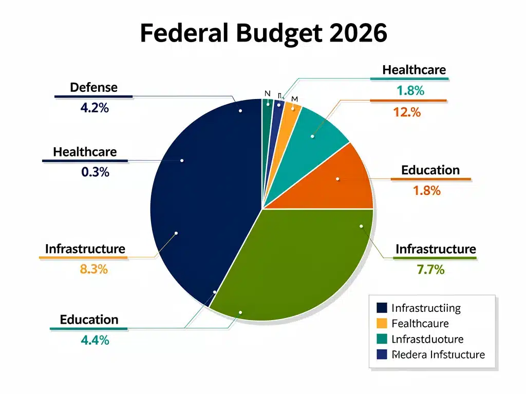 Infographic showing allocation of 2026 federal budget spending categories