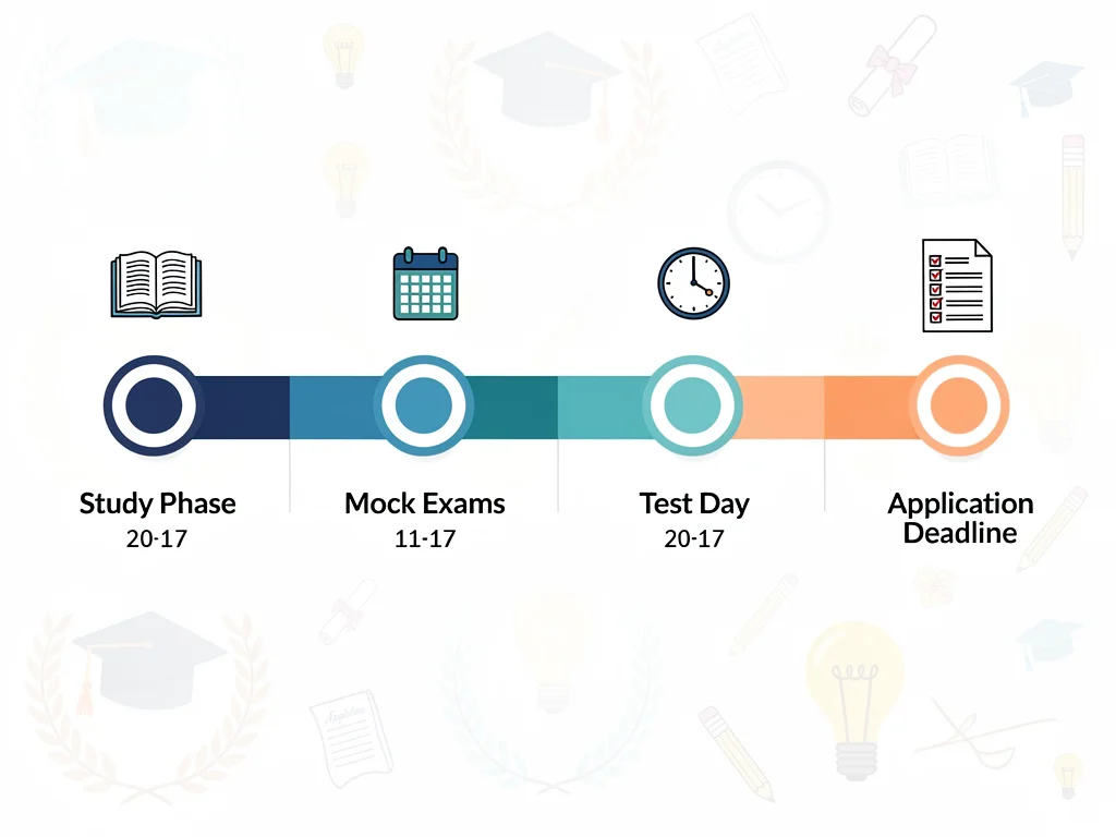 College entrance exam preparation timeline graphic