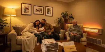 Family staying warm at home with energy assistance