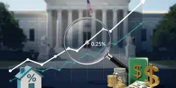 Graph showing a 0.25% interest rate increase with mortgage and savings icons