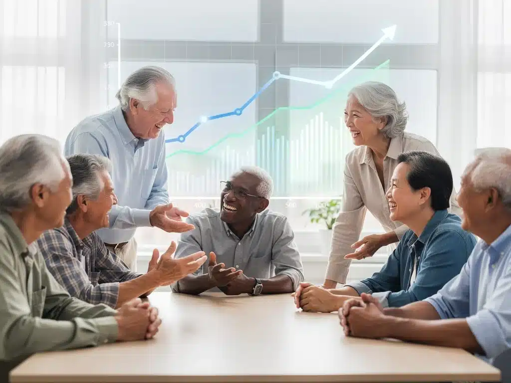 Happy senior citizens discussing Social Security benefits