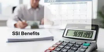 Calculator and calendar with 2026 date, symbolizing SSI benefit planning.
