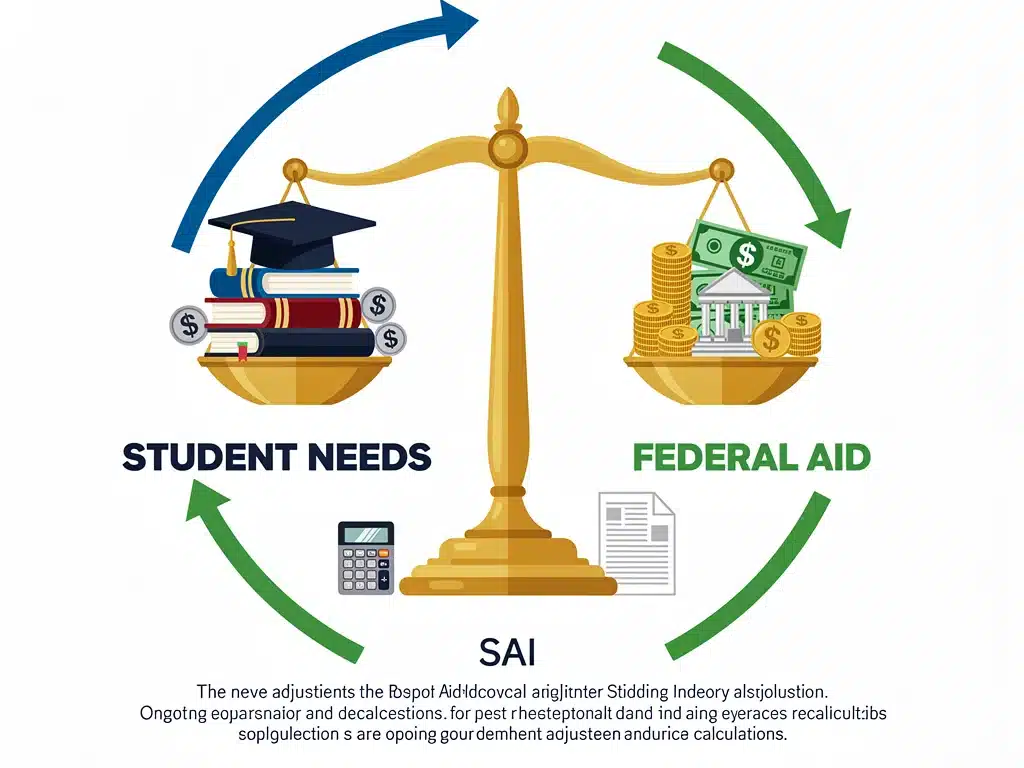 Student Aid Index (SAI) balance scale graphic
