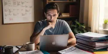 Individual studying unemployment benefit policy changes for 2026 on a laptop