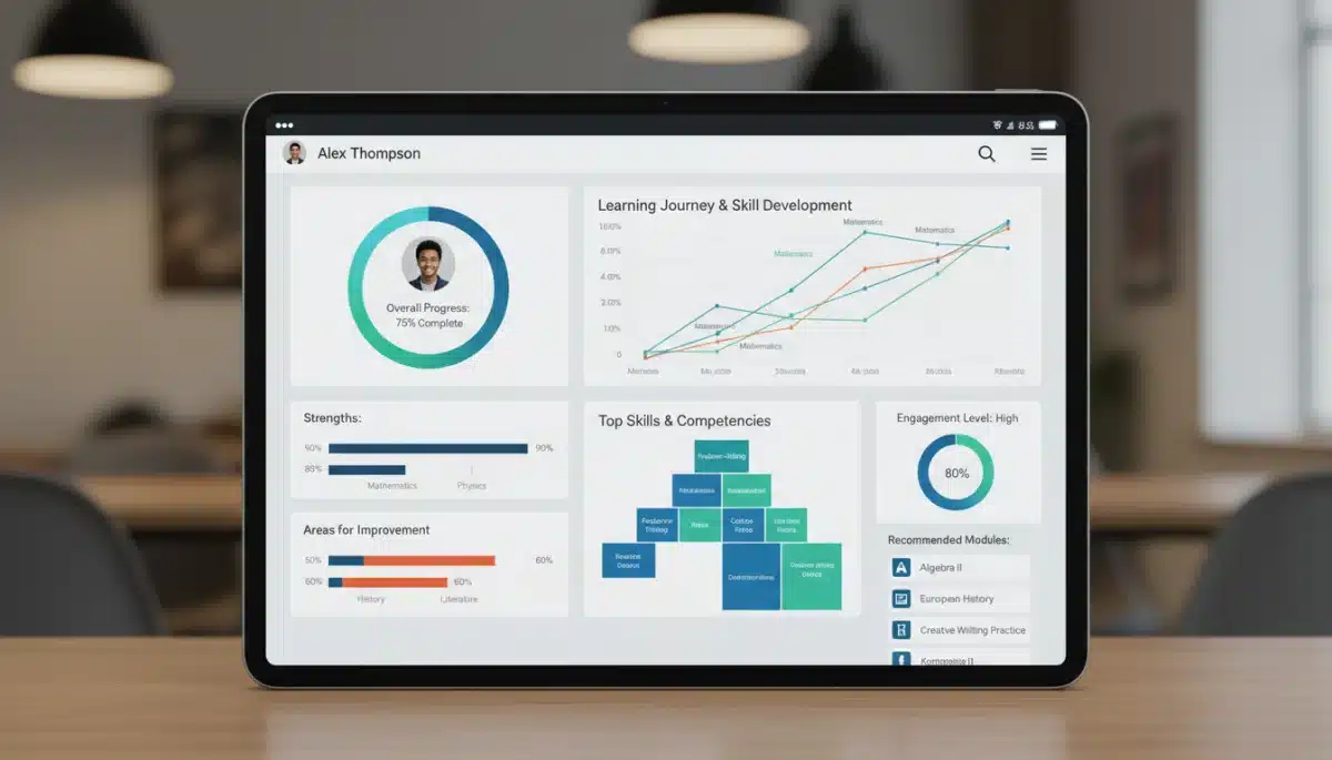 AI-powered personalized learning platform dashboard for student progress